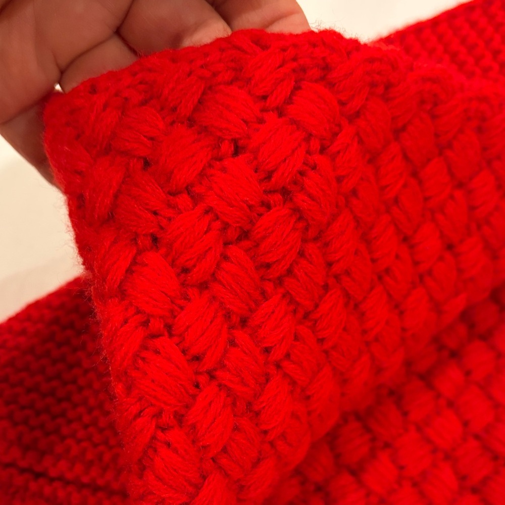 Cozy Red Knit Infinity Scarf